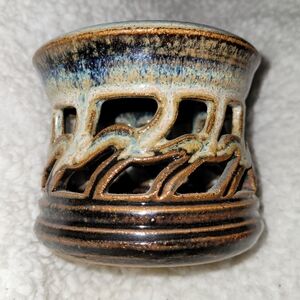 Vintage Joyce Branch Pottery Votive Tea Light Candle Holder